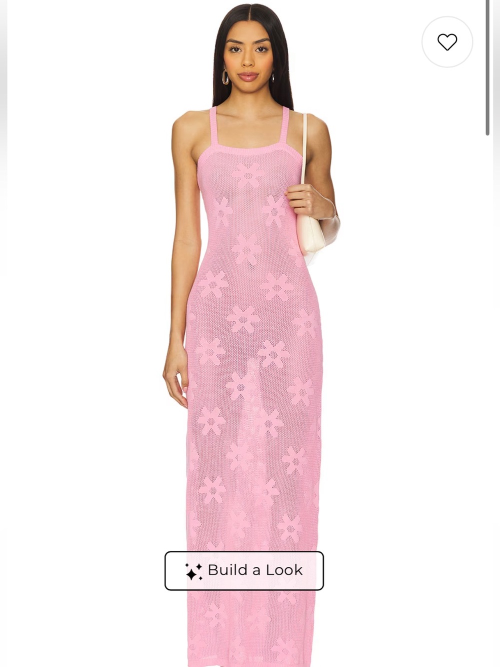 Pink Floral Mesh Maxi coverup / slip